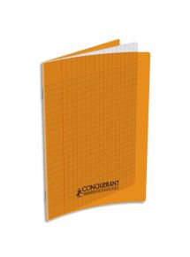 Cahier polypro 17x22cm, 32p, grands carreaux, orange