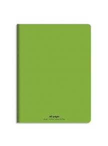 Cahier polypro 17x22cm, 60p, grands carreaux, vert