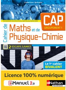 Cahier de Maths et de Physique-Chimie - CAP - Groupement 1 - Coll. Spirales - Ed. 2023