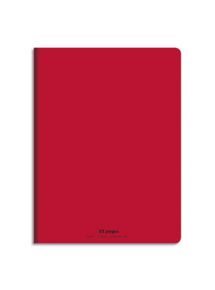 Cahier polypro 17x22cm, 32p, grands carreaux, rouge