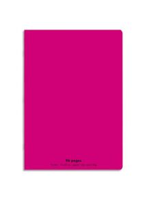 Cahier polypro 21x29,7cm, 96p, grands carreaux, rose