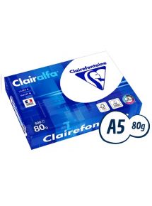 Papier Clairalfa A5 80g, blanc, ramette de 500 feuilles