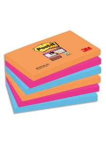 Bloc Post-it Sticky Pétillantes format 7,6x12,7cm, lot de 6 blocs de 4 couleurs assortis